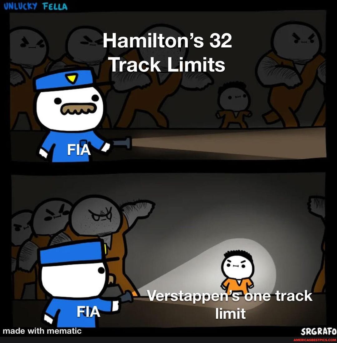UNLUCKY FELLA
Hamilton's 32
Track Limits
FIA
Verstappen's one track
FIA limit