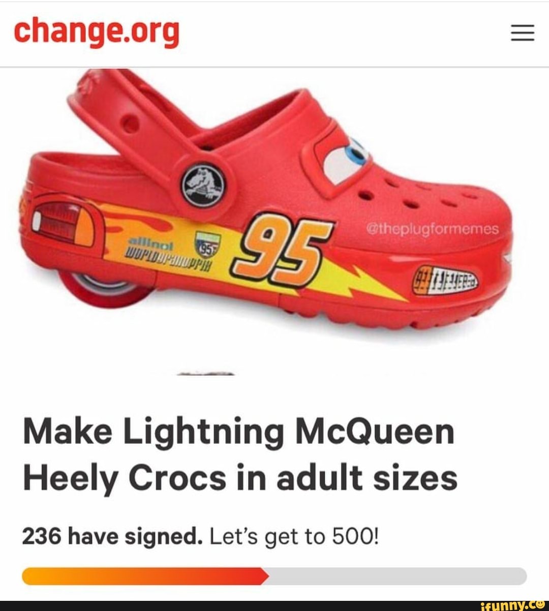 lightning mcqueen crocs adults size 10