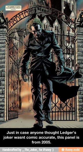 Just in case anyone thought Ledger's
joker wasnt comic accurate, this panel is
from 2005. - Just in case anyone thought Ledger's joker wasnt comic accurate, this panel is from 2005.