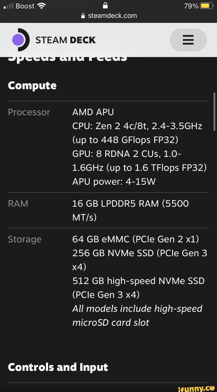 Boost 79 STEAM DECK Compute Processor AMD APU CPU Zen 2 2.43.5GHz