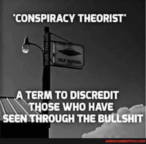 "CONSPIRACY THEORIST
A TERM TO DISCREDIT THOSE WHO HAVE SEEN THROUGH THE BULLSHIT