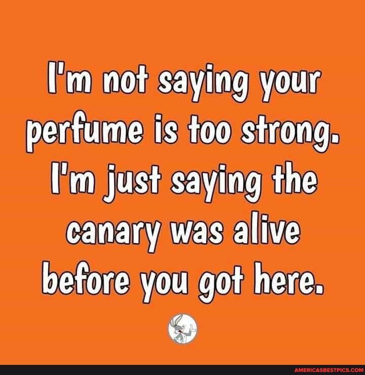 ['m not saying your perfume is too strong. I'm just saying the canary