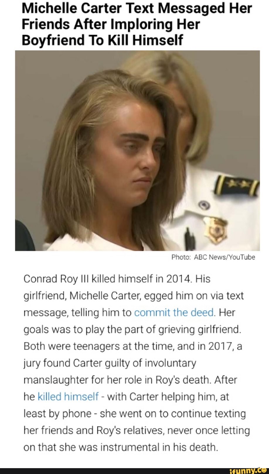 Michelle Carter Text Messaged Her Friends After Imploring Her Boyfriend - Movie About Girl Who Texted Boyfriend To Kill Himself