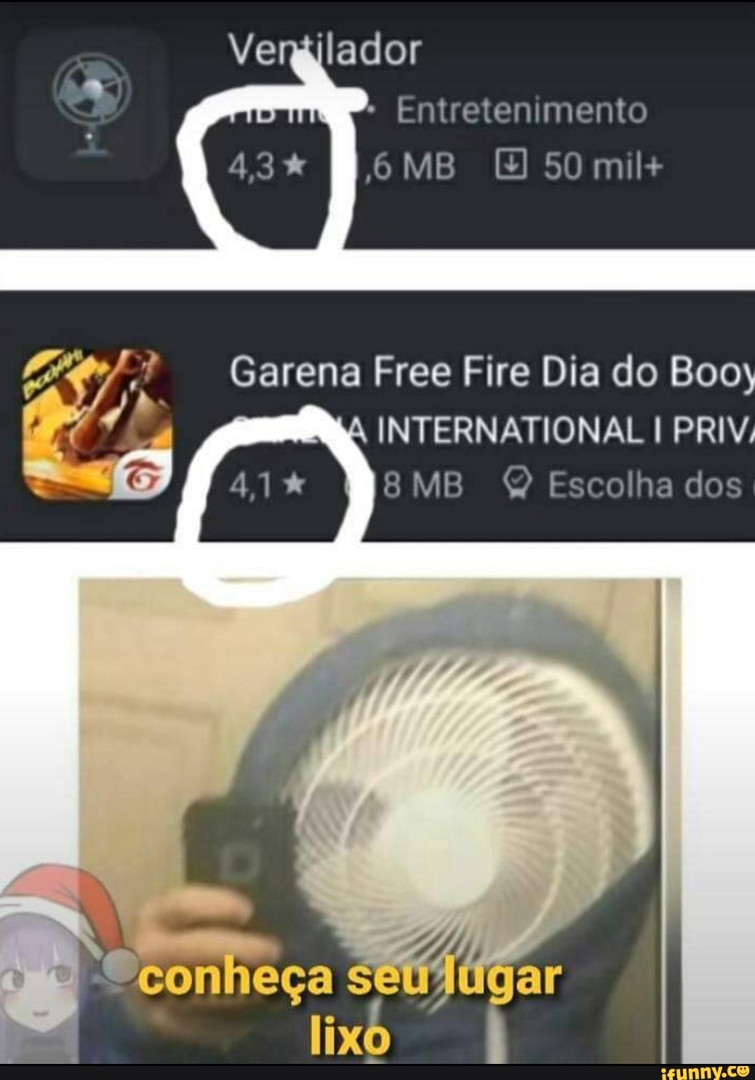 Ve
Entretenimento
50 mil+
MB
Garena Free Fire Dia do Boo;
INTERNATIONAL PRIV,
Escolha dos
conheça seu lugar
I lixo