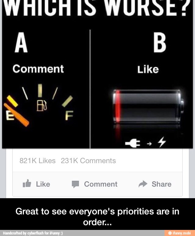 Great to see everyone's priorities are in - Great to see everyone's priorities are in order...
