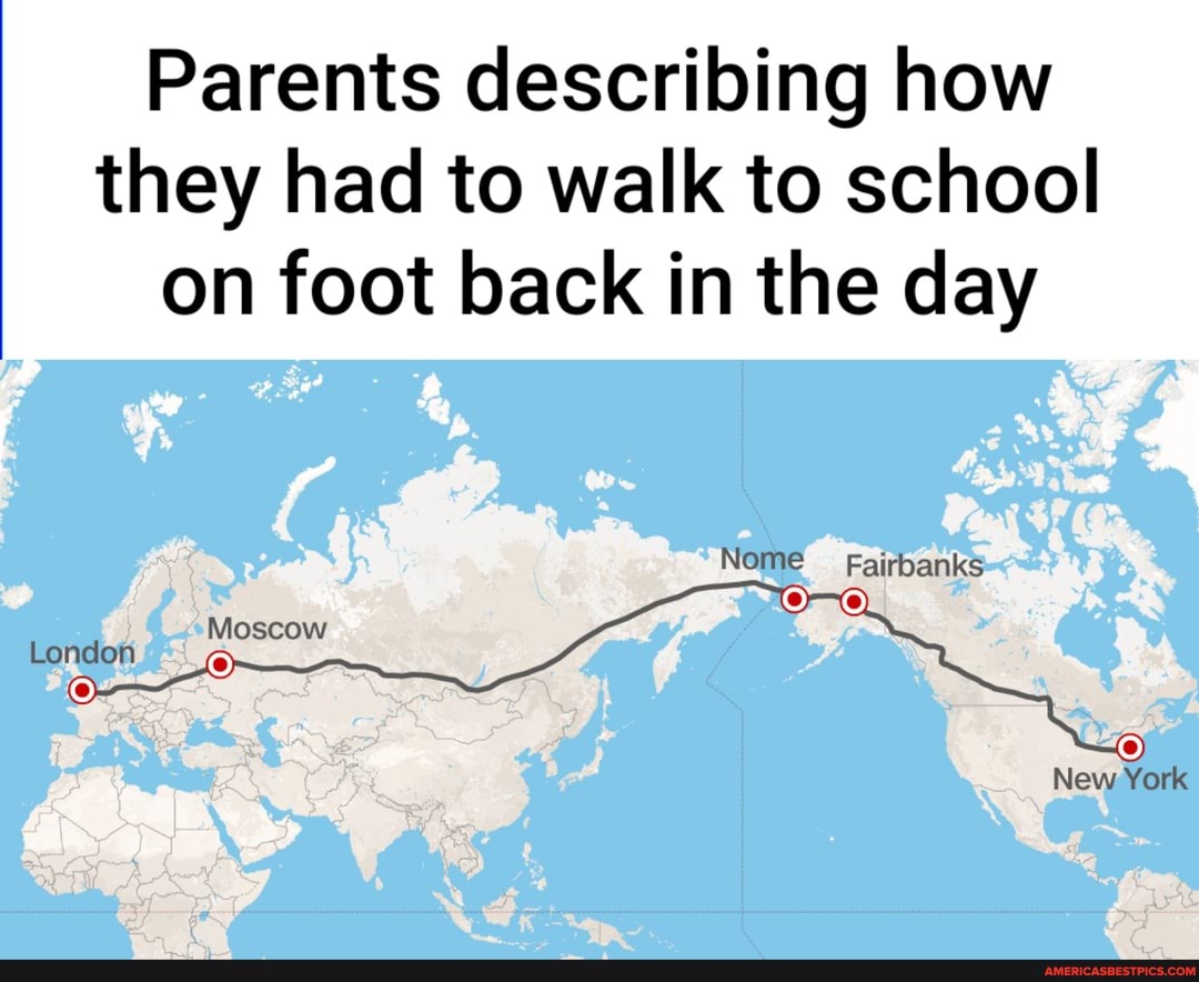 Parents describing how they had to walk to school on foot back in the day