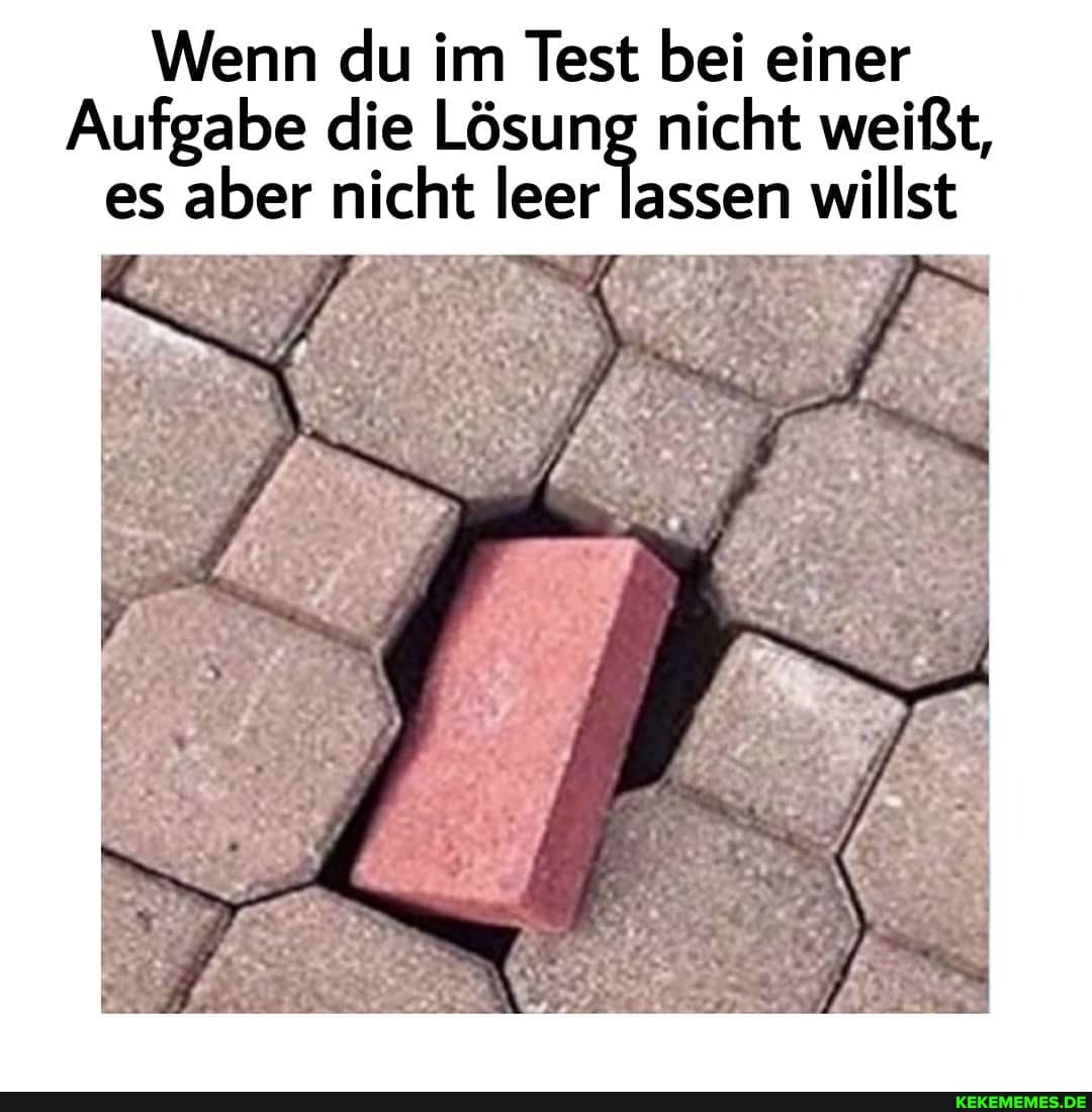 Wenn du im Test bei einer
Aufgabe die Lösung nicht weißt, es aber nicht leer lassen willst