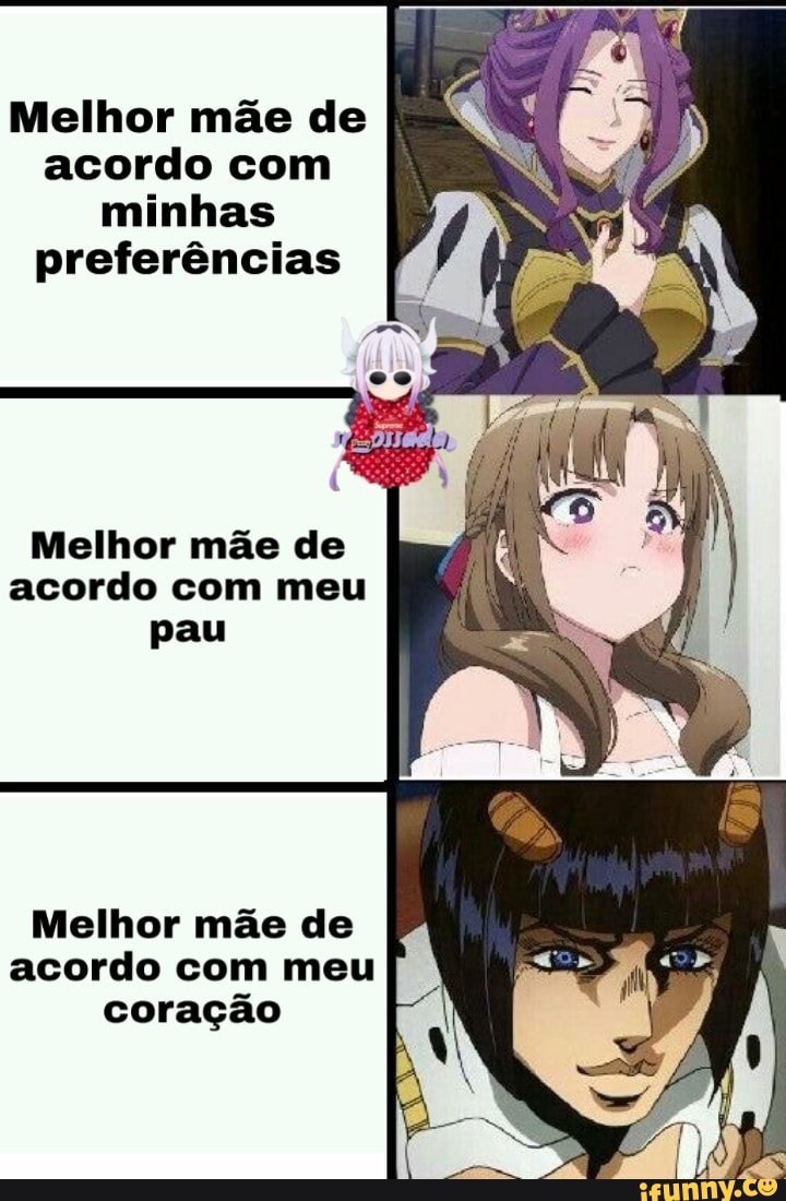 Melhor mãe de I.
acordo com minhas preferências
Melhor mãe de acordo com meu pau
Melhor mãe de acordo com meu coração