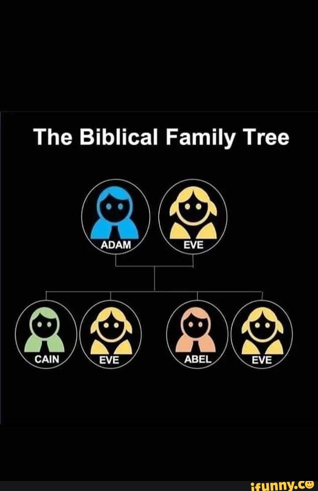 The Biblical Family Tree ADAM CAIN EVE ABEL EVE - iFunny