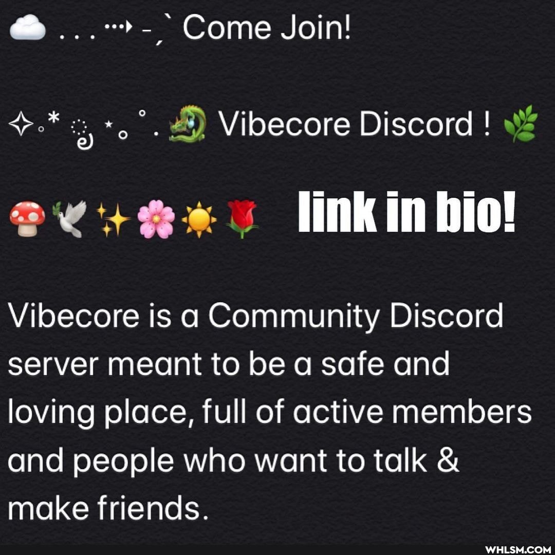 Come Join!
Vilbecore Discord
link in bio!
Vibecore is Community Discord server meant to be a safe and loving place, full of active members and people who want to talk & make friends.