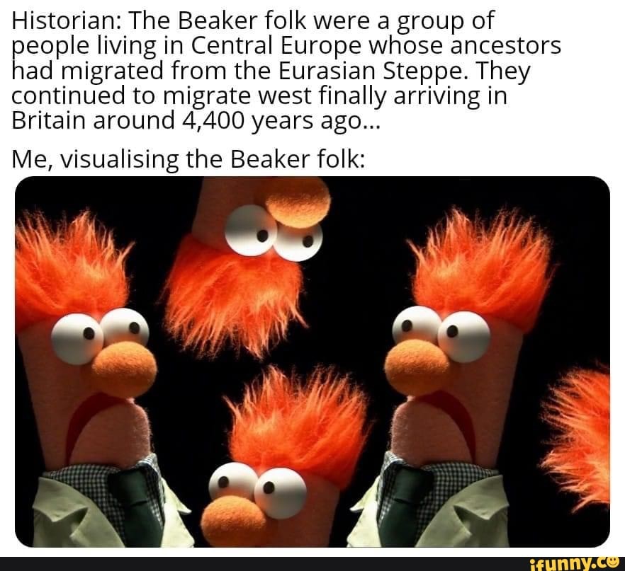 Historian The Beaker folk were a group of people living in Central Europe whose ancestors had