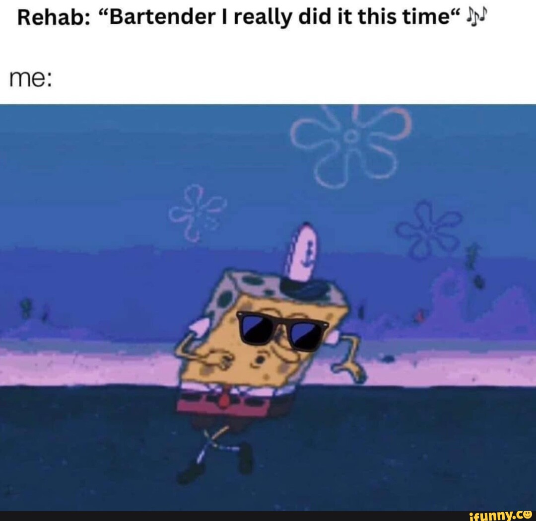 Rehab: “Bartender I really did it this time” me: - iFunny