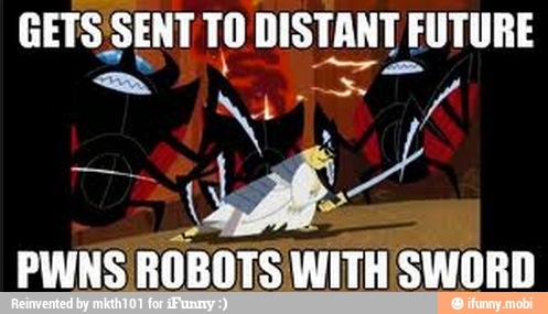 PWNS ROBOTS WITH SWORD