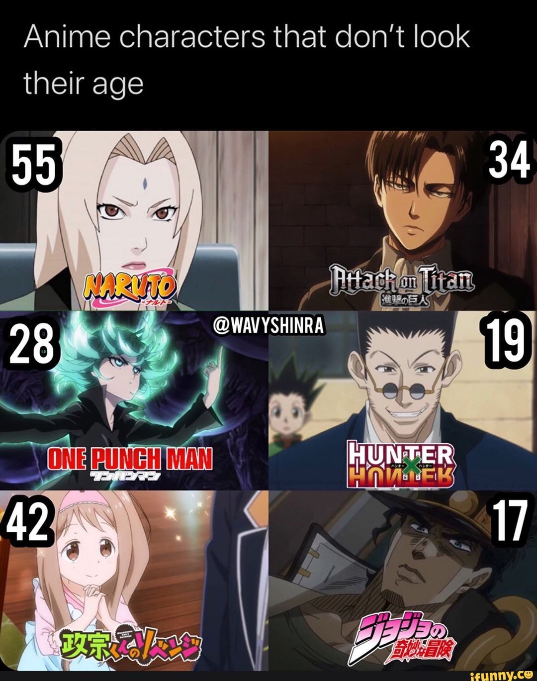 Anime characters that don’t look their age - iFunny