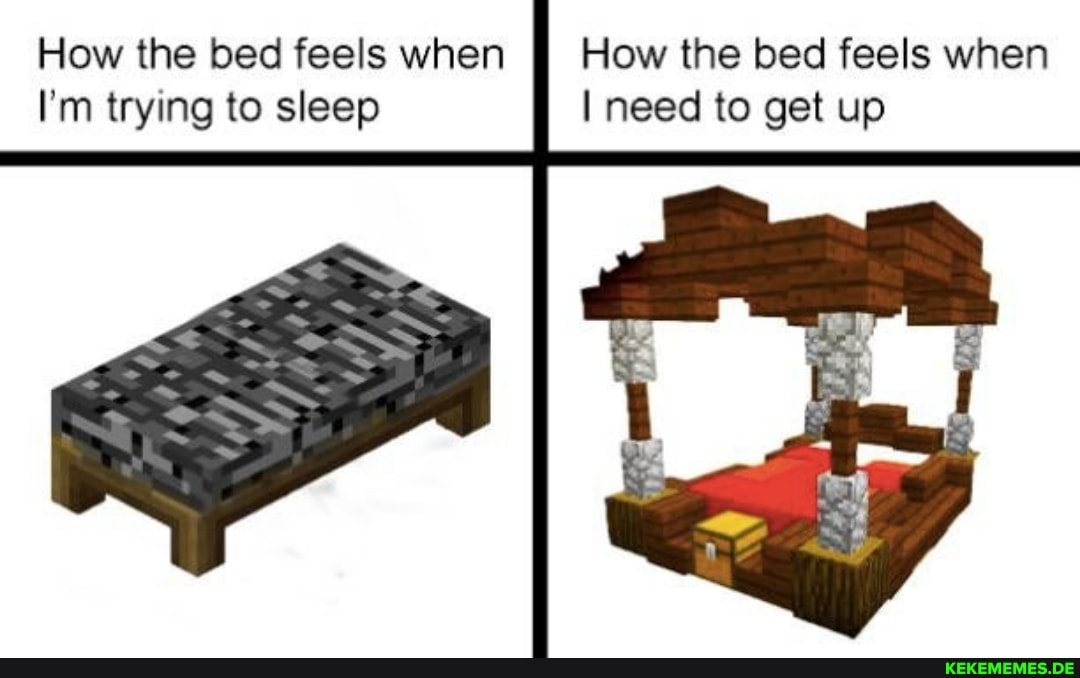 How the bed feels when How the bed feels when
I'm trying to sleep need to get up