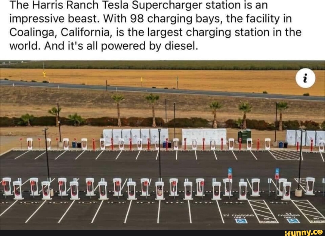 The Harris Ranch Tesla Supercharger station is an impressive beast