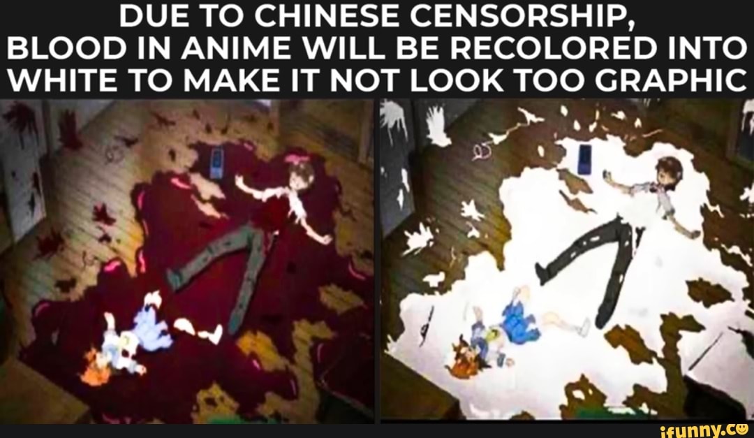 Due To Chinese Censorship Blood In Anime Will Be Recolored Into White