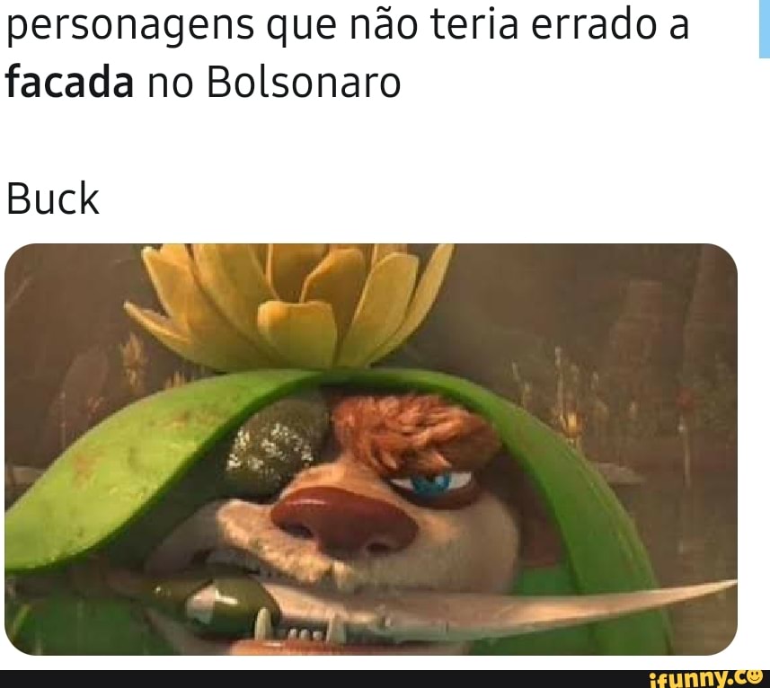 personagens que não teria errado a facada no Bolsonaro
Buck