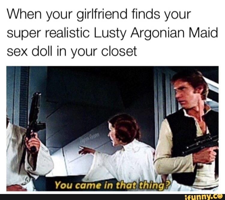 sex doll couple When your girlfriend finds your super realistic Lusty Argonian Maid sex doll  in your Closet