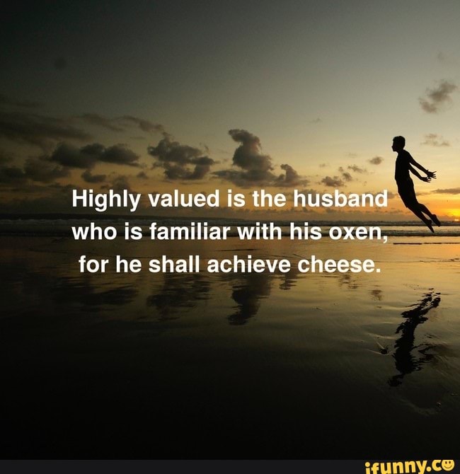 Highly valued is the husband who is familiar with his oxen, for he shall achieve cheese.