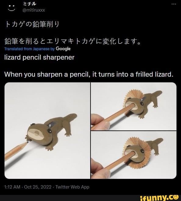 HAT OSSY) fed from Japanese by Google Tran lizard pencil sharpener When