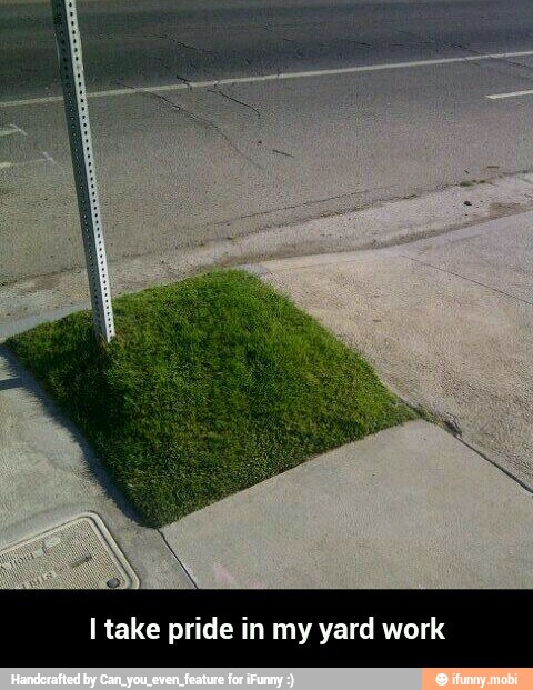 I take pride in my yard work - I take pride in my yard work