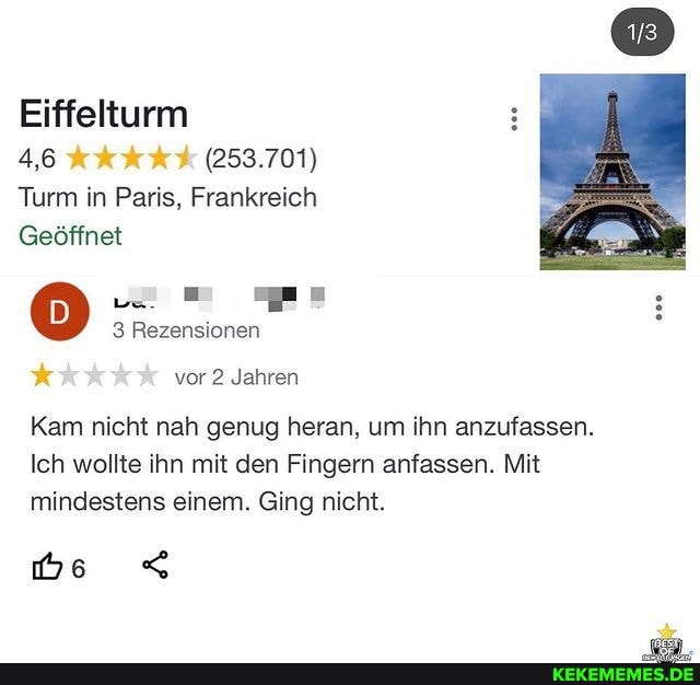 Eiffelturm (253.701) Turm in Paris, Frankreich Geöffnet 3 Rezensionen vor 2 Jah