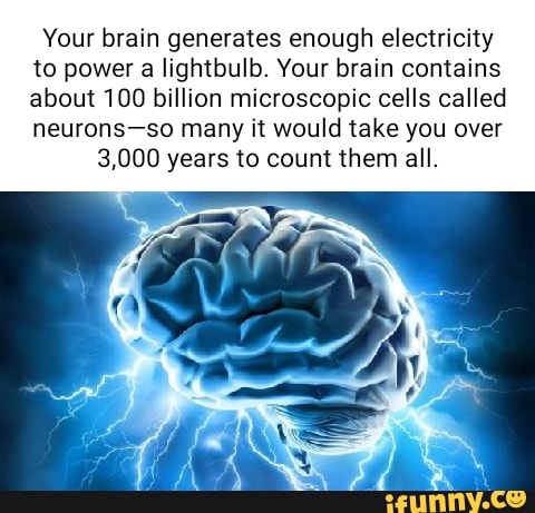 Your brain generates enough electricity to power a lightbulb. Your ...