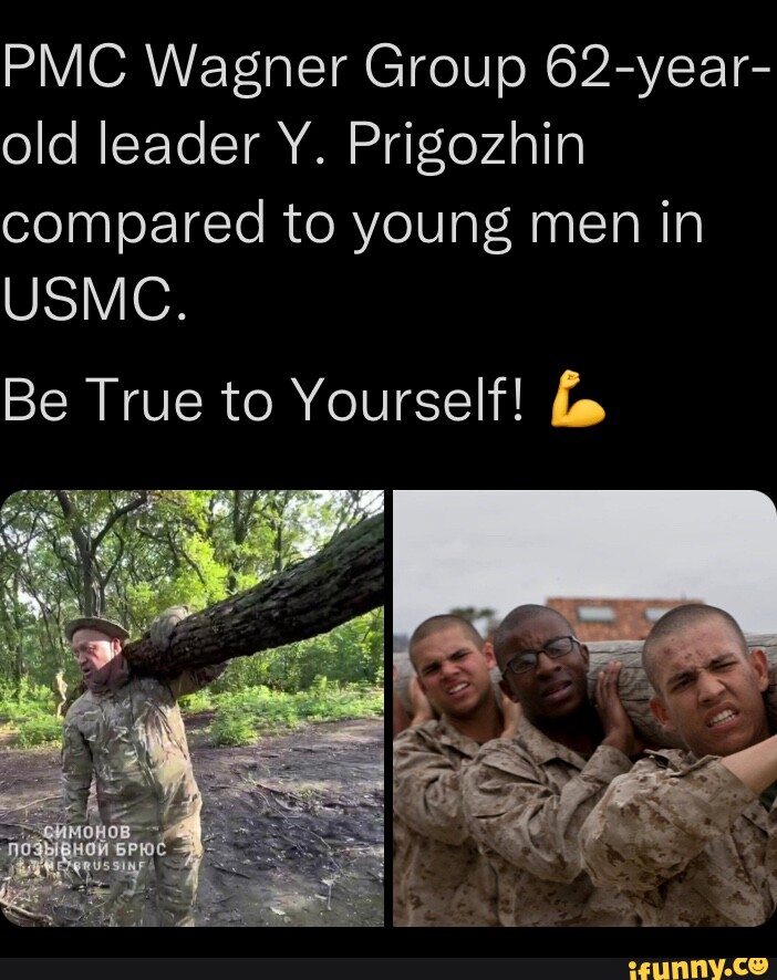 PMC Wagner Group 62year old leader Y. Prigozhin compared to young men