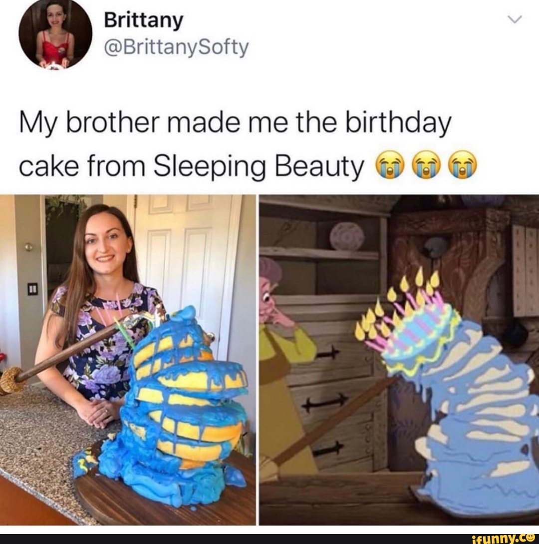 My brother made me the birthday
cake from Sleeping Beauty y "
I