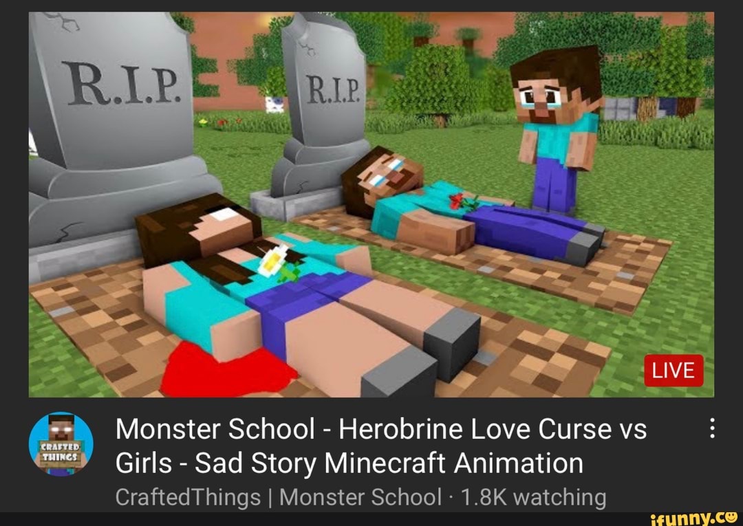 Live Monster School Herobrine Love Curse Vs Girls Sad Story Minecraft Animation 