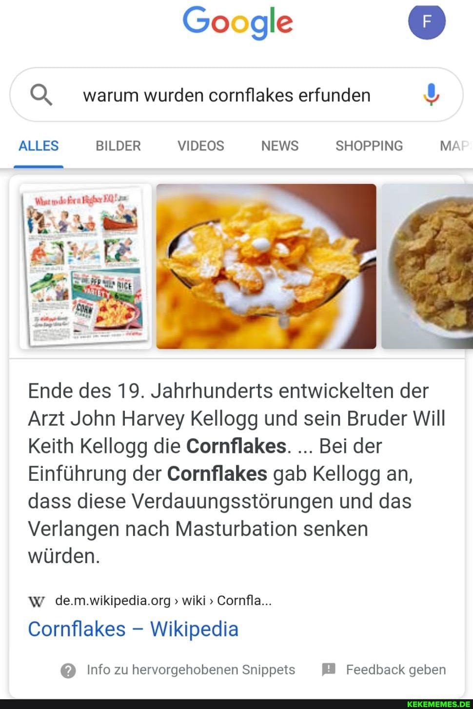 Google Warum Wurden Cornflakes Erfunden Alles Bilder Videos News Shopping  Ma Ende Des 19. Jahrhunderts Entwickelten