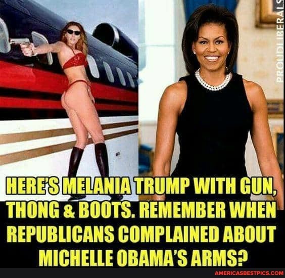 THONG BOOTS. REMEMBER WHEN
REPUBLICANS COMPLAINED ABOUT
MICHELLE OBAMA'S ARMS?