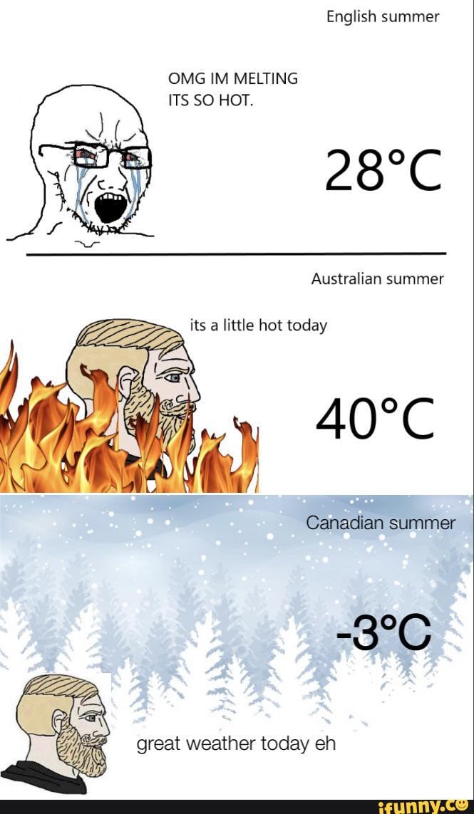 English Summer Omg Im Melting Its So Hot Australian Summer Its A Little Hot Today Canadian 0829