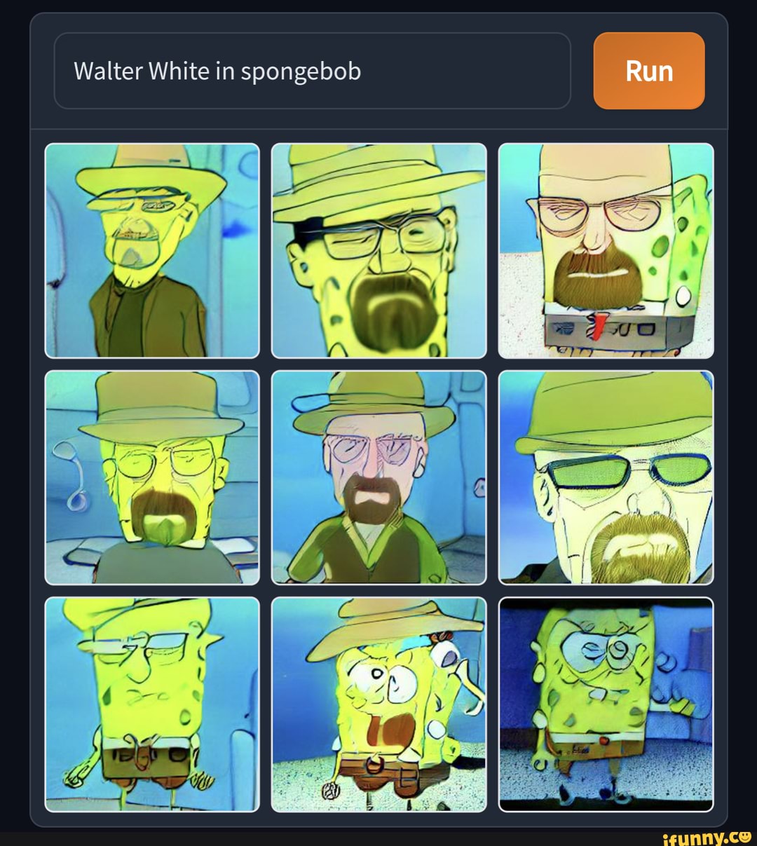 Walter White in spongebob Run iFunny