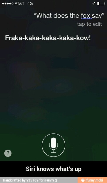 Fraka-kaka-kaka-kaka-kow!
O
Siri knows what's up - Siri knows what's up