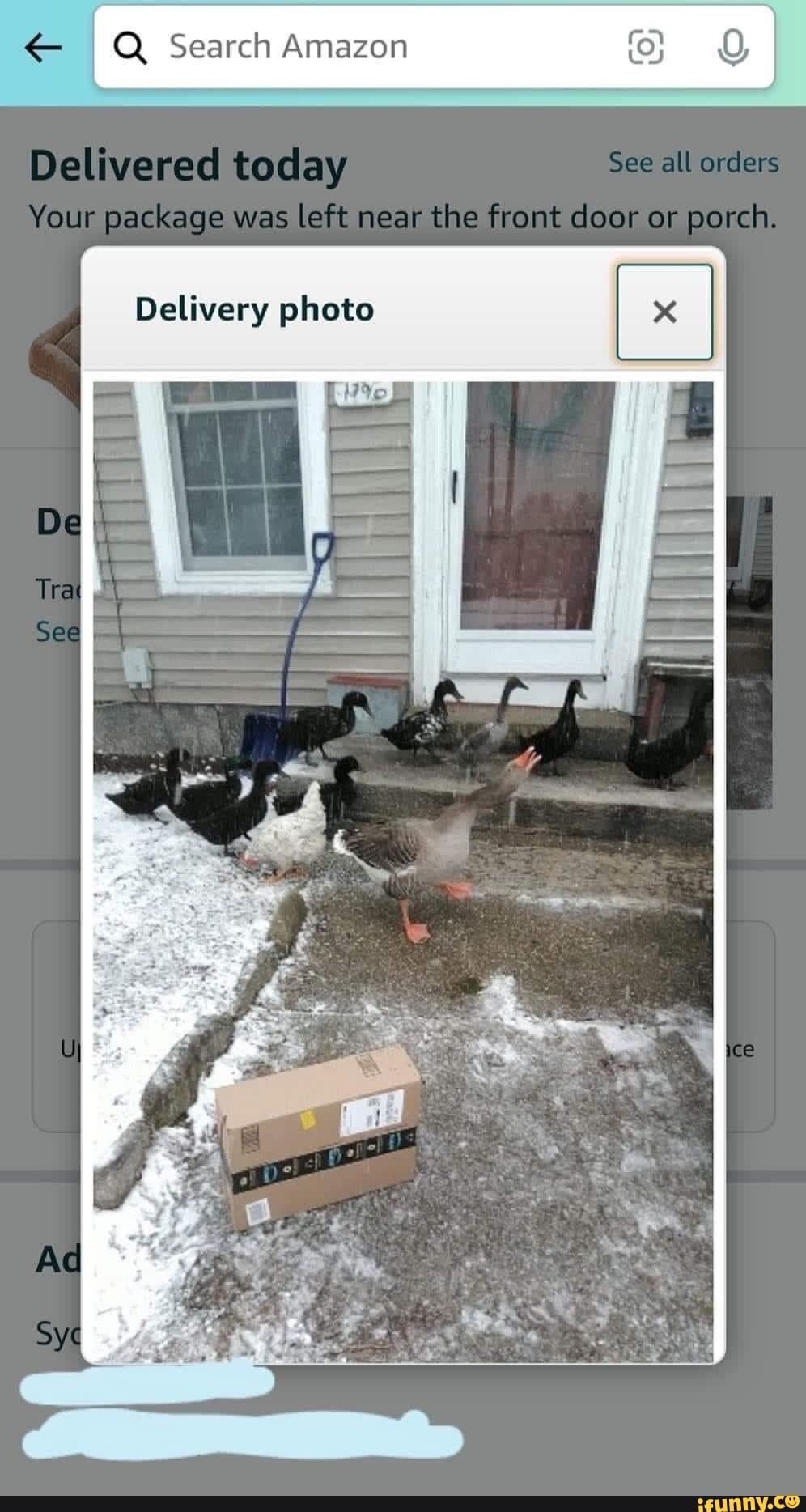 & I Q Search Amazon He} I Delivered today See alll Your package was