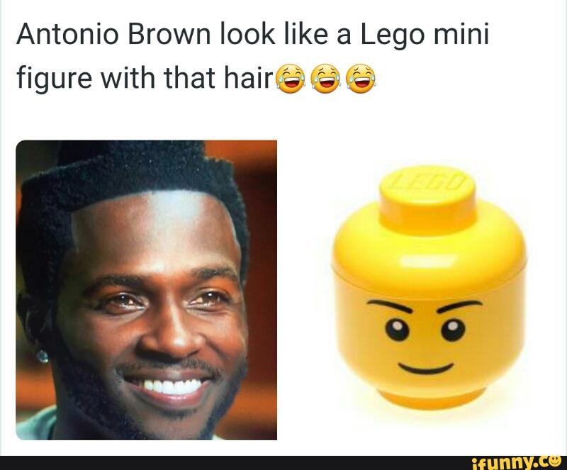 Antonio Brown look like a Lego mini figure with that hair € %“ gia) - )