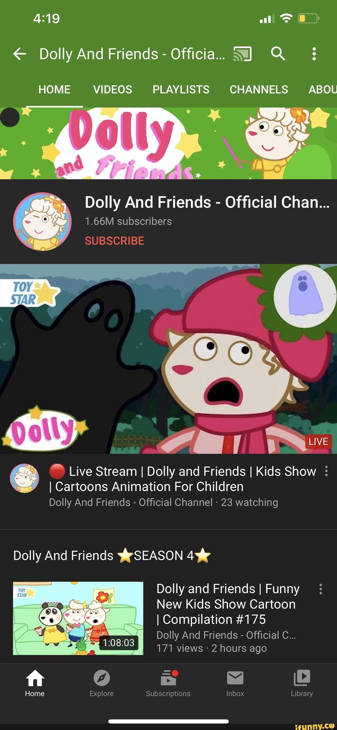 Dolly And Friends - Officia... Q HOME VIDEOS PLAYLISTS CHANNELS ABOL Dolly  And Friends - Official Chan... 