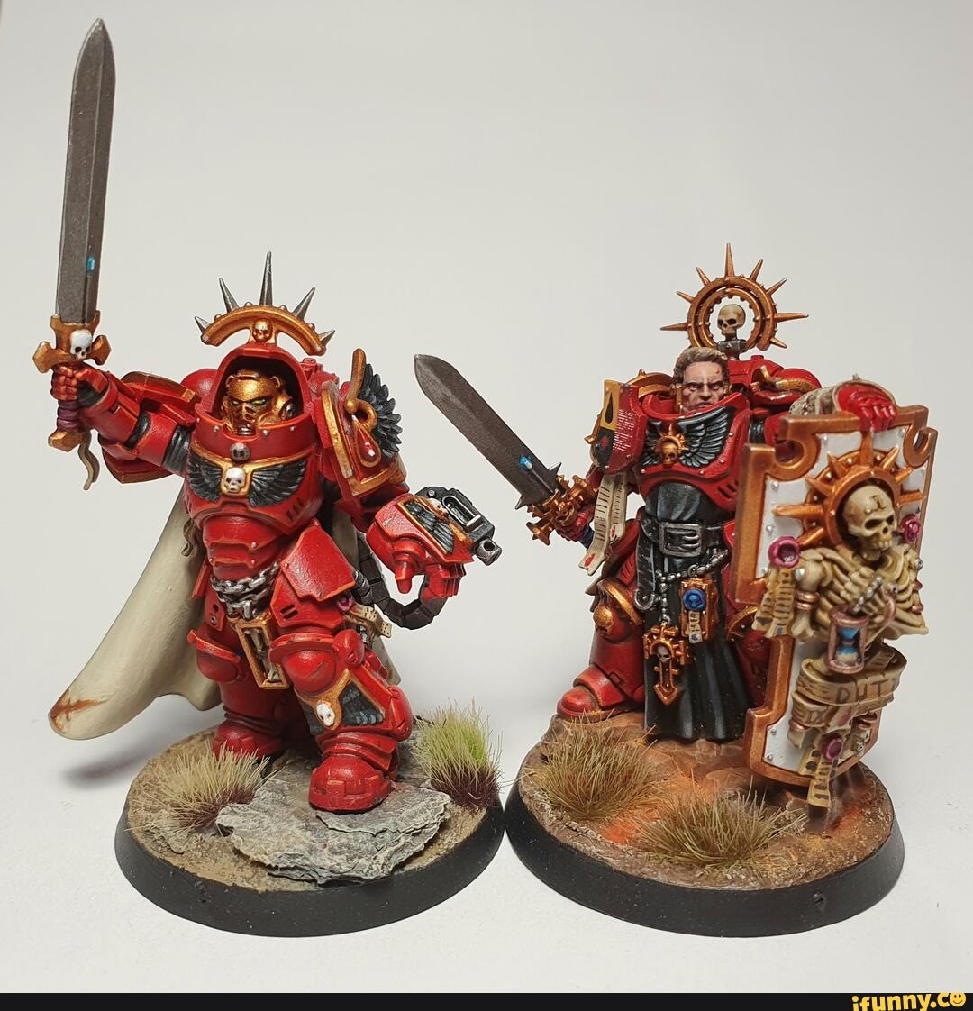 Captain in Gravis armor on the left was painted a year ago when I was ...