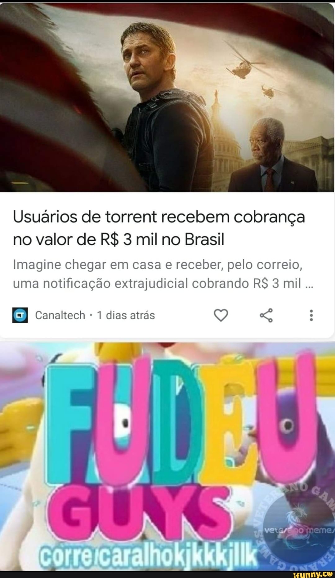 Usuários de torrent recebem cobrança no valor de R$ 3 mil no Brasil
Imagine chegar em casa e receber, pelo correio,
uma notificação extrajudicial cobrando R$ 3 mil...
Canaltech 1 dias atrás Q