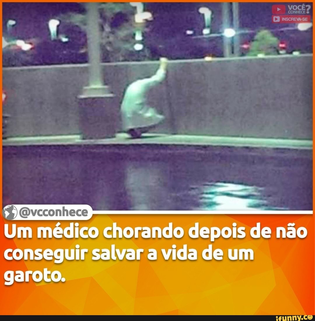 Um médico chorando depois de não conseguir salvar a vida de um garoto.