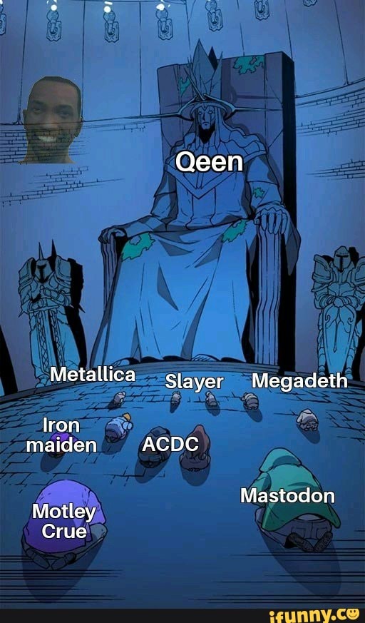 Qeen
Metallica Slayer Megadeth
Iron maiden ACDC
Mastodon
Motley,
Crue