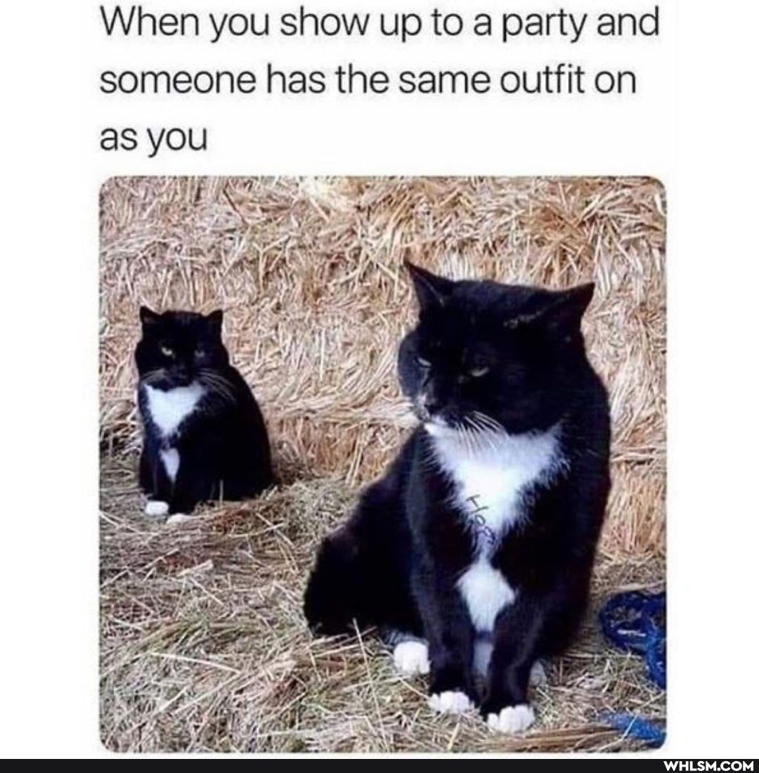 When you show up to a party and
someone has the same outfit on
you
