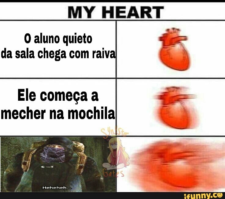 O aluno quieto
da sala chega com raiva
Ele começa a
mecher na mochila