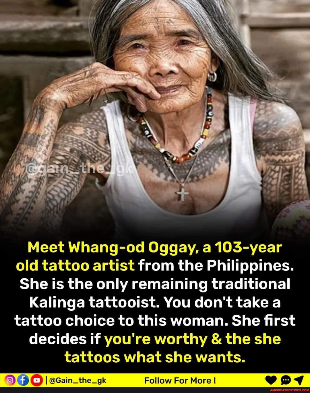 Tattoo artists in the Philippines Everyone wants ink from Whang Od Oggay   newscomau  Australias leading news site