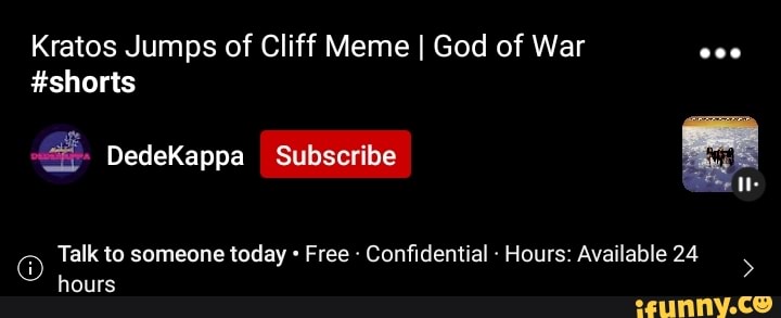 Kratos Jumps of Cliff Meme I God of War #shorts DedeKappa Subscribe