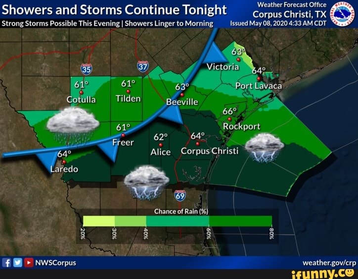 Weather For Of Fic Showers And Storms Continue Tonight Corpus Christi ...