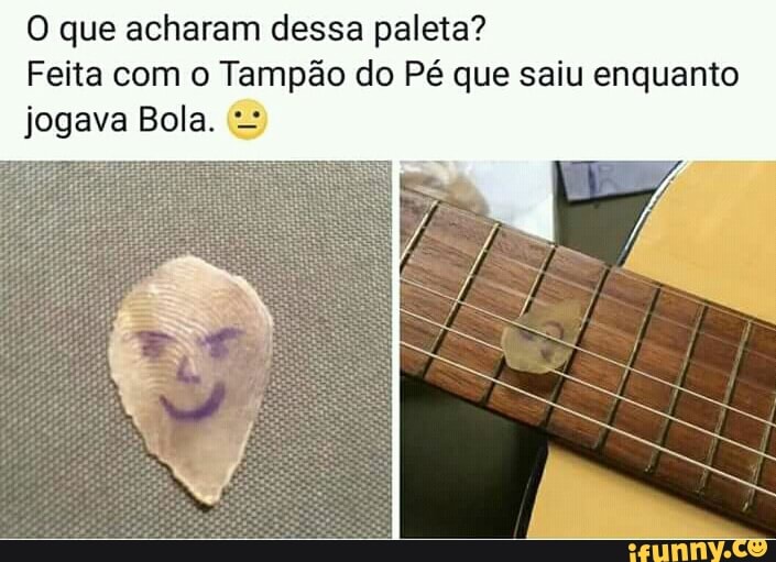 O que acharam dessa paleta?
Feita com o Tampão do Pé que saiu enq
jogava Bola. =