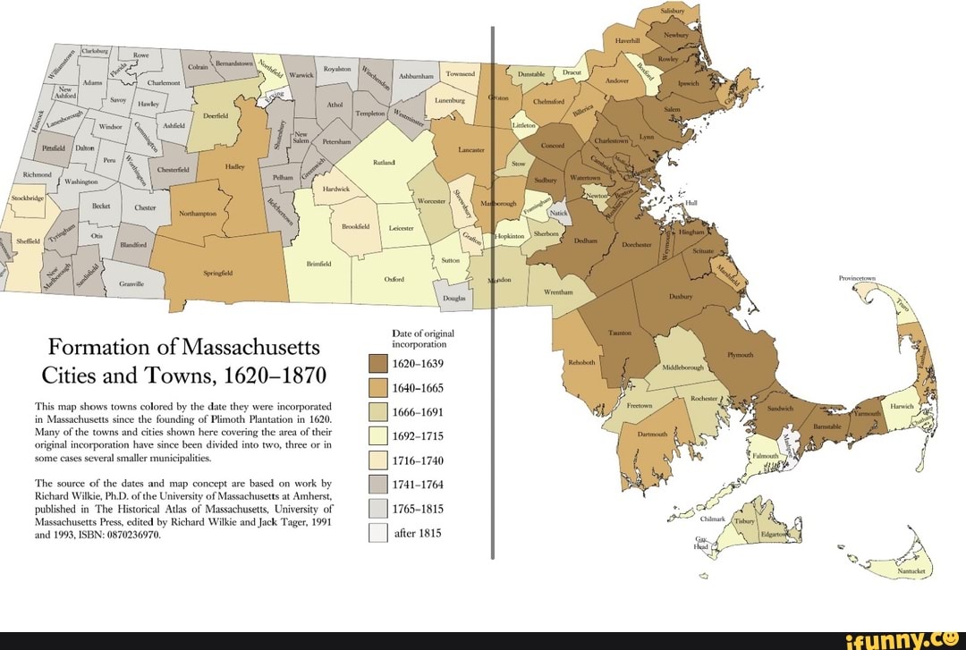 Formation of Massachusetts Cities and Towns, 16201870 'This map shows